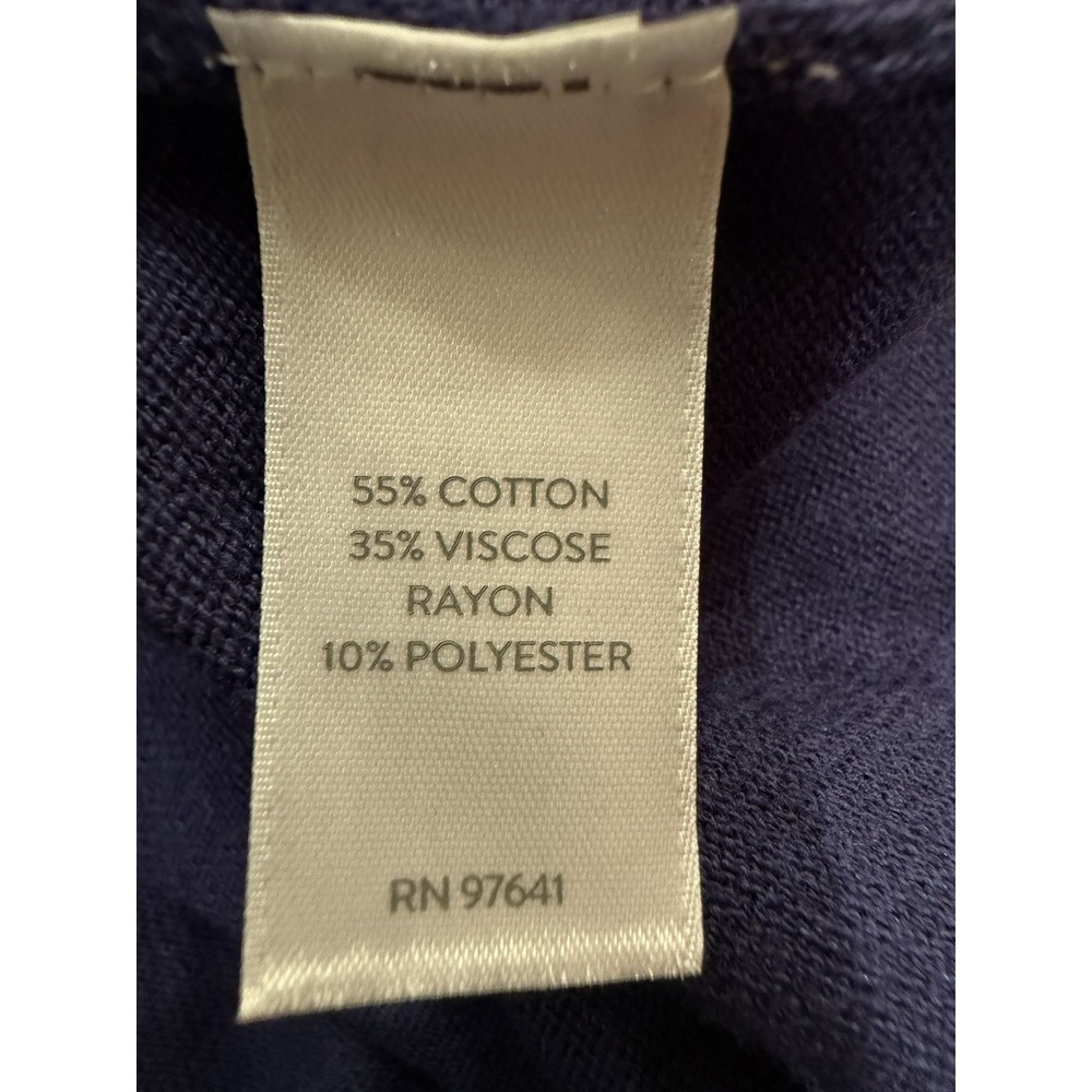 Pure Jill J. Jill V-Neck Oversized Cotton Blend Sweater Eclipse Blue NWT Size L - Picture 5 of 8